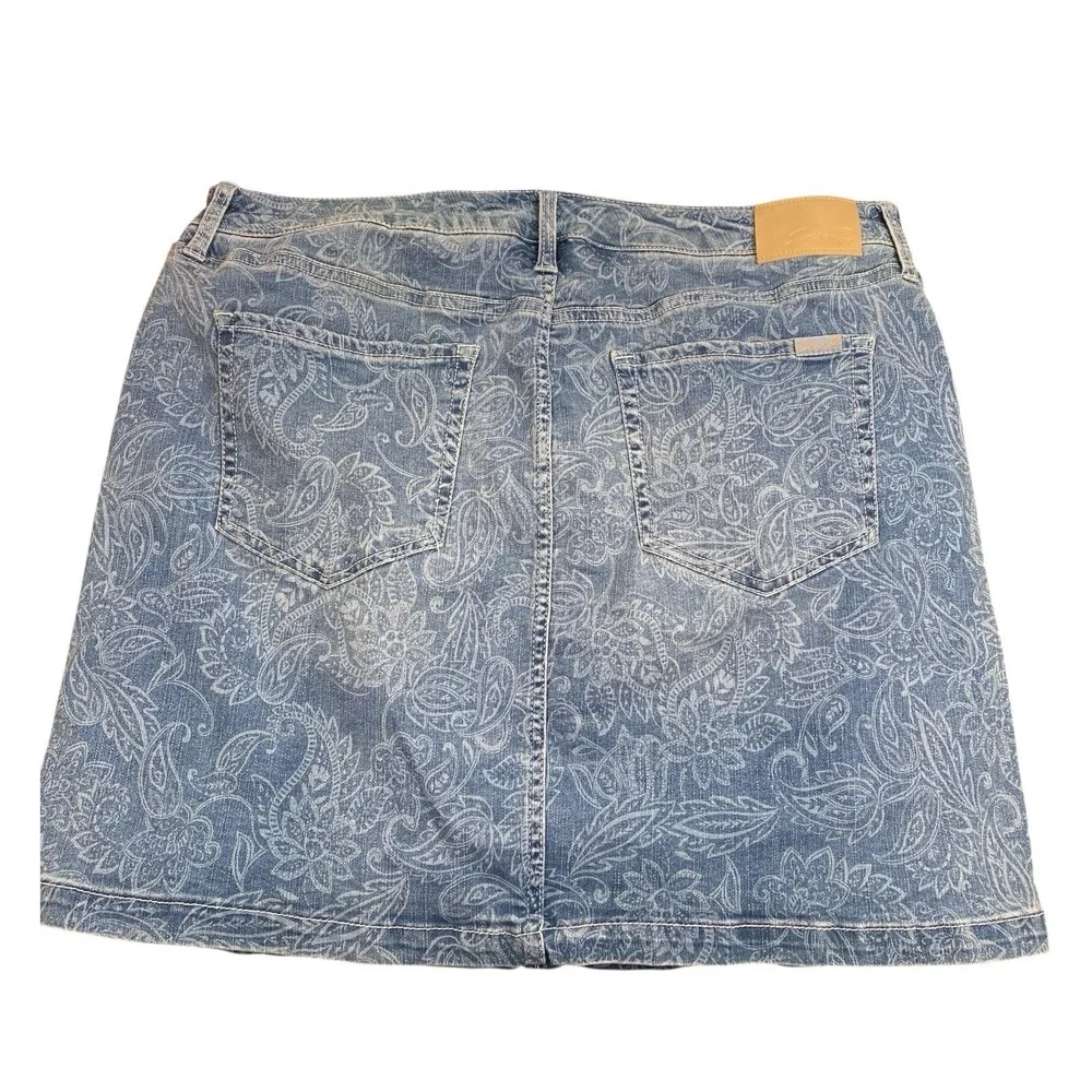 Seven 7 Denim Mini Skirt Womens Size 16‎ Delancey Paisley Print Boho Stretch 337